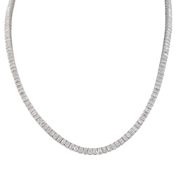 14 carat TW Emerald Cut Lab Diamond Tennis Necklace