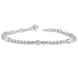 Round and Marquise Diamond Illusion Set Tennis Bracelet