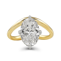 3 carat Oval Diamond Compass Prong Solitaire Ring