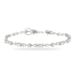 Multi-Shape Diamond Line Bracelet
