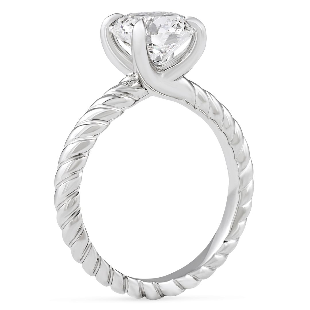 2.08 carat Round Brilliant Lab Diamond Braided Ring flat