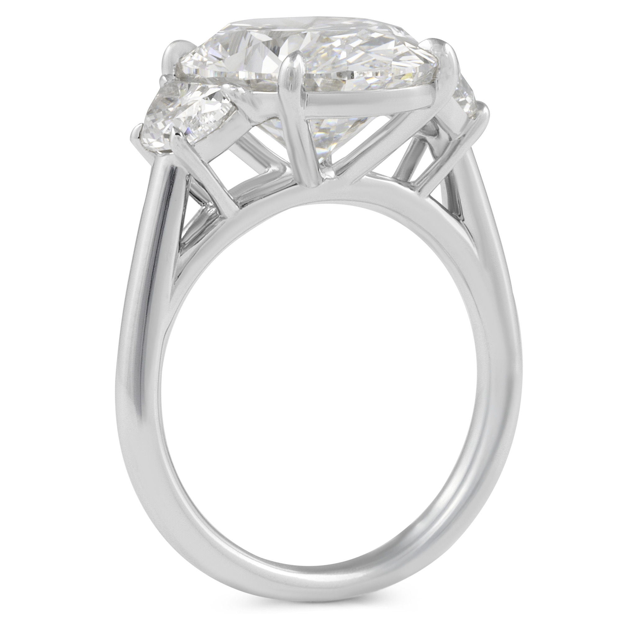 6.27 carat Oval Lab Diamond Three-Stone Ring flat