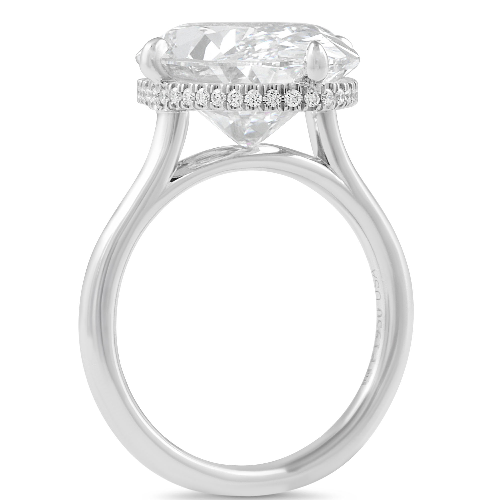 8.26 carat Oval Lab Diamond Compass Set Ring flat