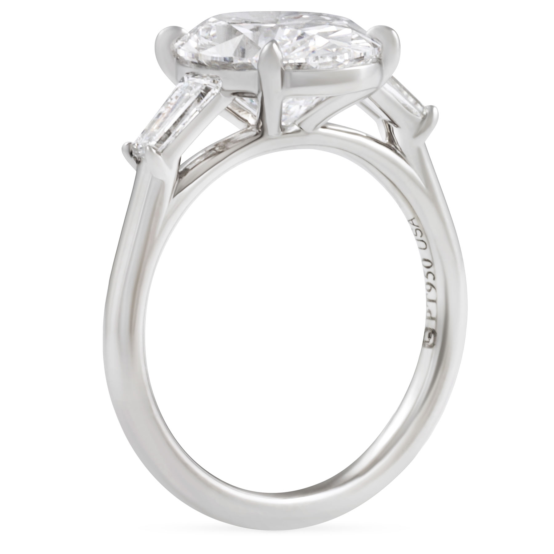 3.56 carat Oval Lab Diamond Three-Stone Ring flat