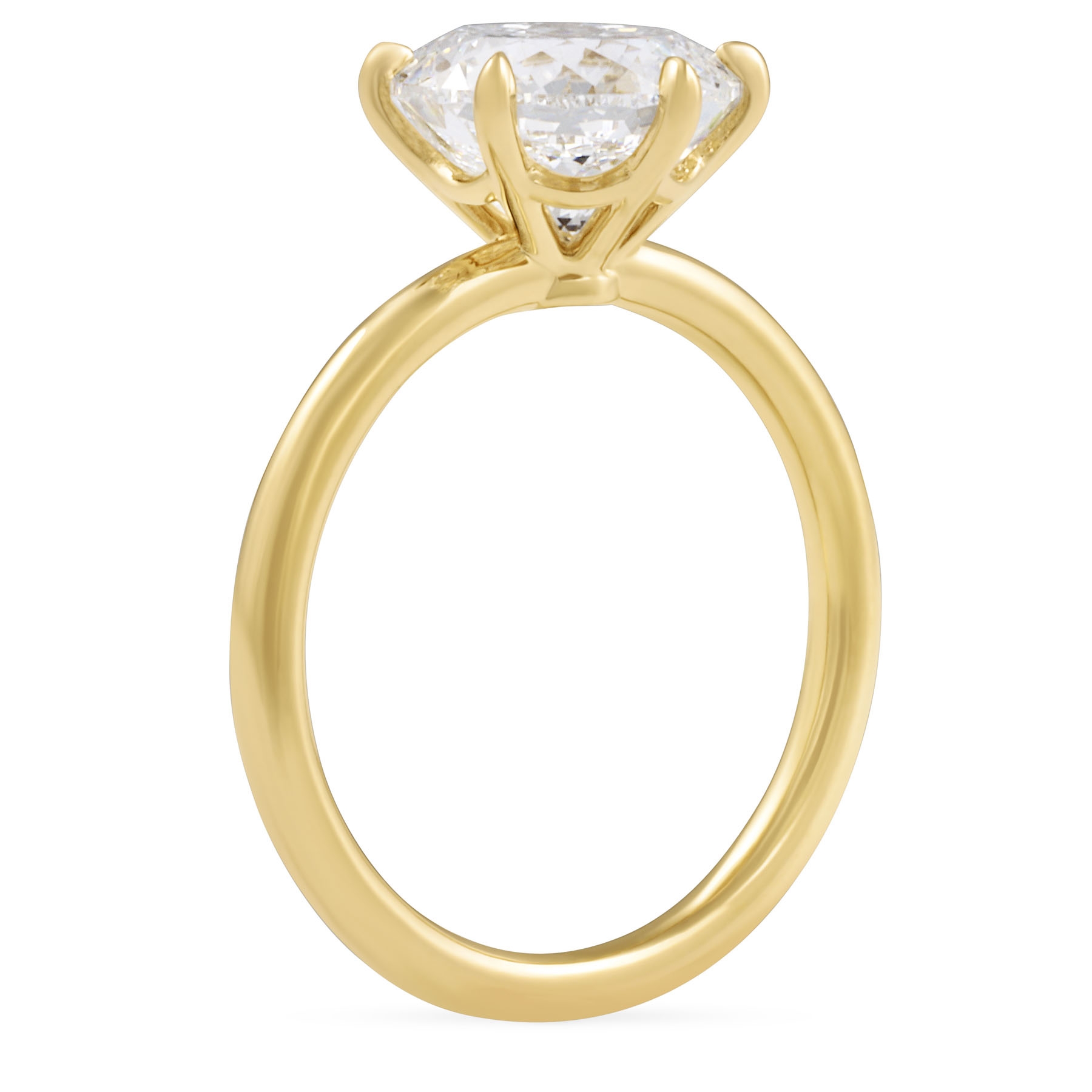 3.03 carat Portuguese Cut Lab Diamond Solitaire Ring flat