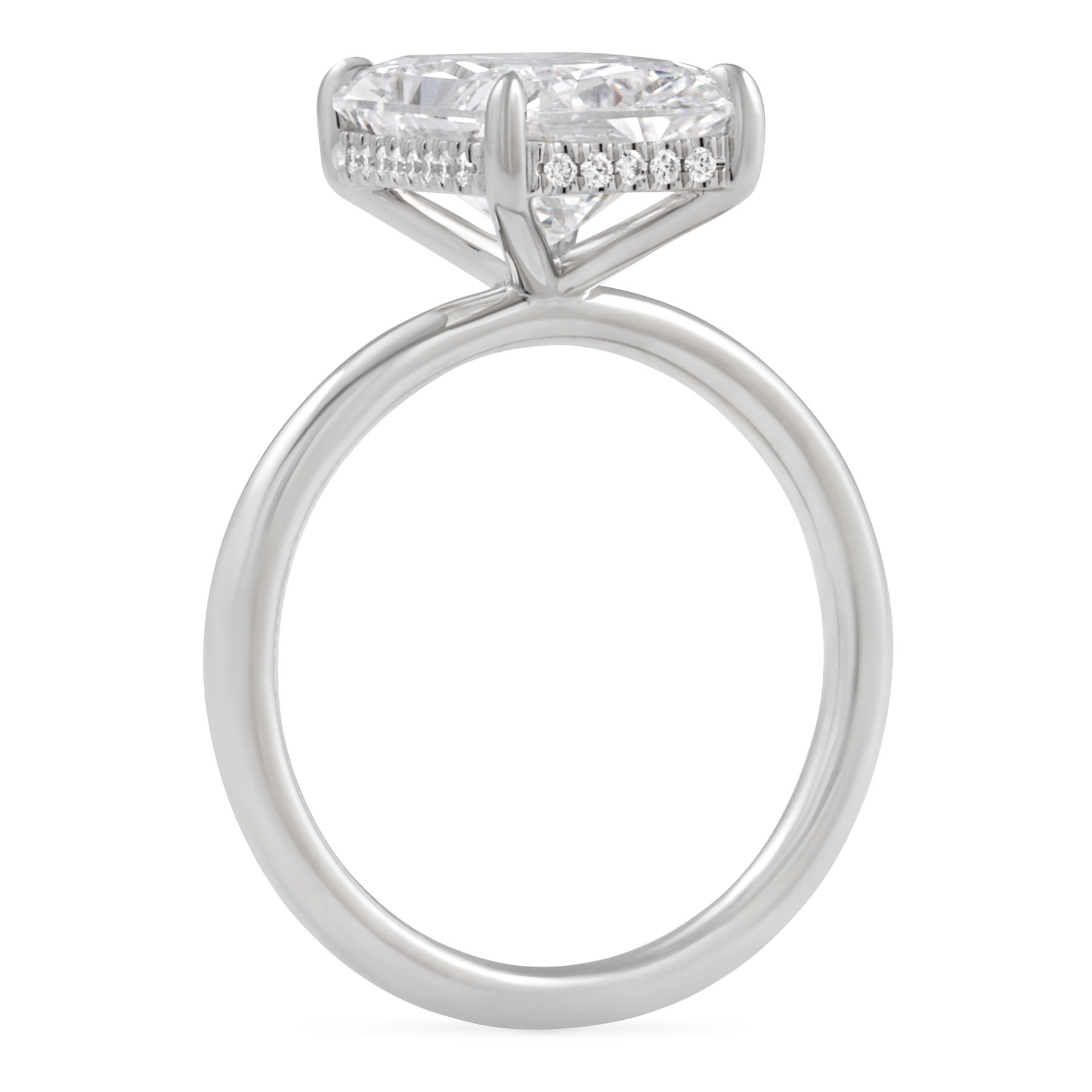 4.02 carat Radiant Cut Lab Diamond Solitaire Ring flat