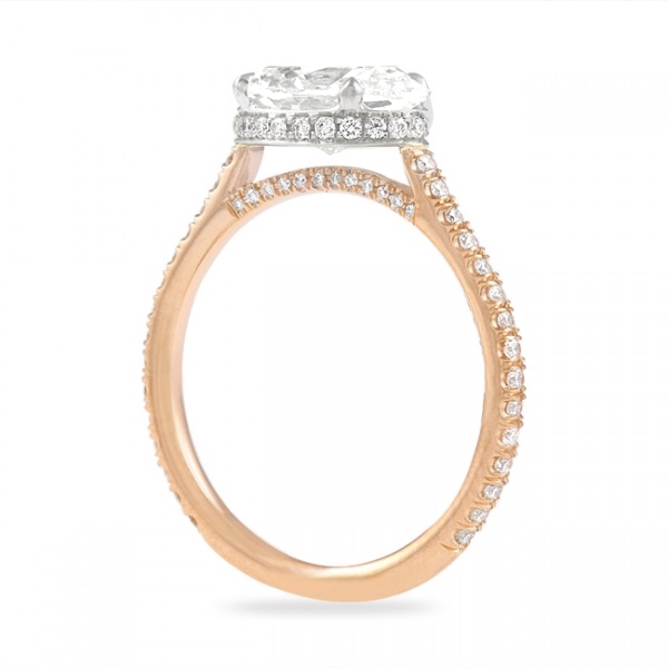 1.60ct Oval Diamond East-West Two-Tone Engagement Ring flat