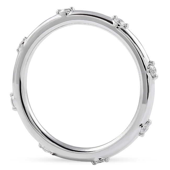 .20 carat Spotted Single Prong Diamond Wedding Band yg