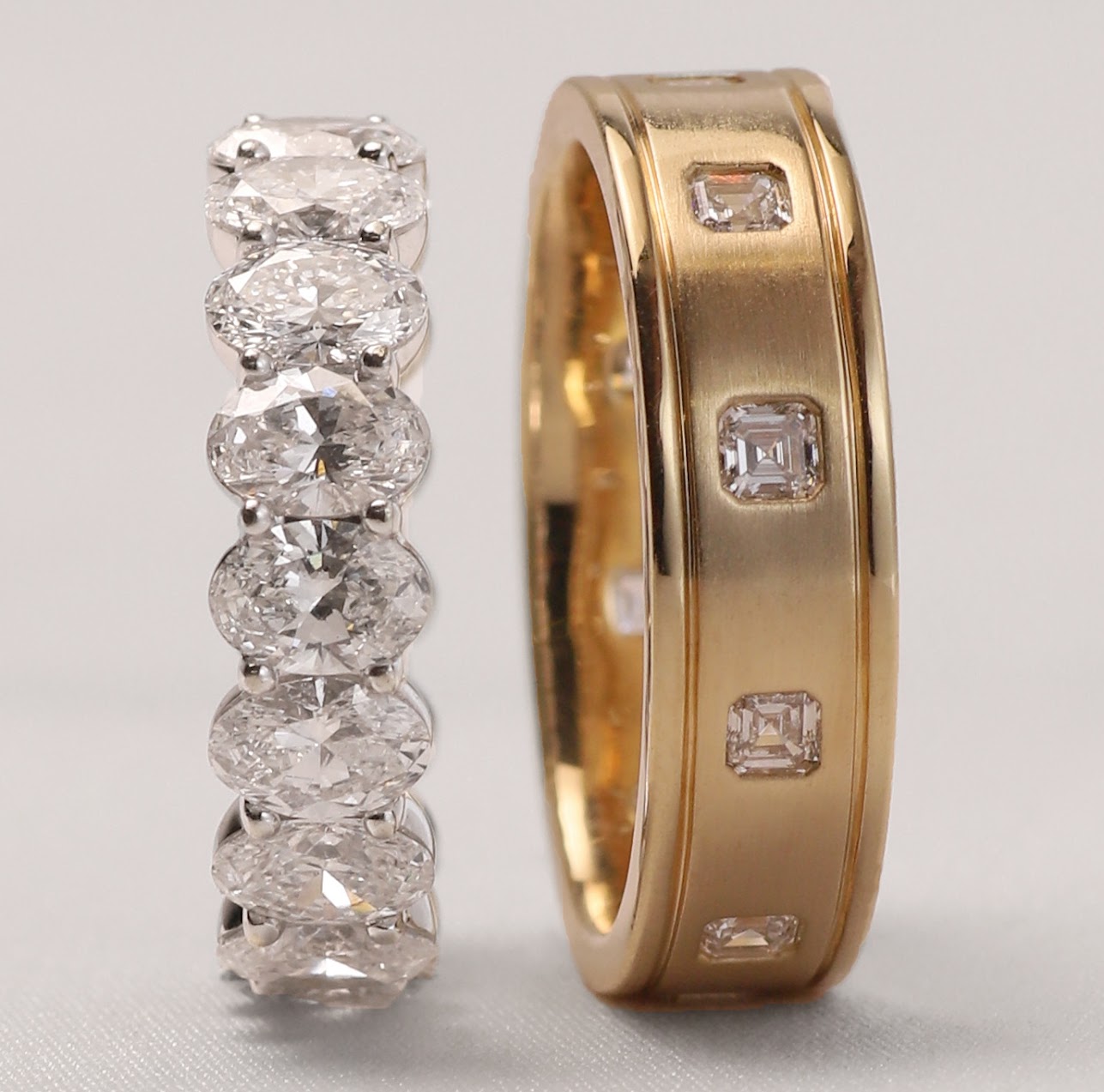 wedding rings band set