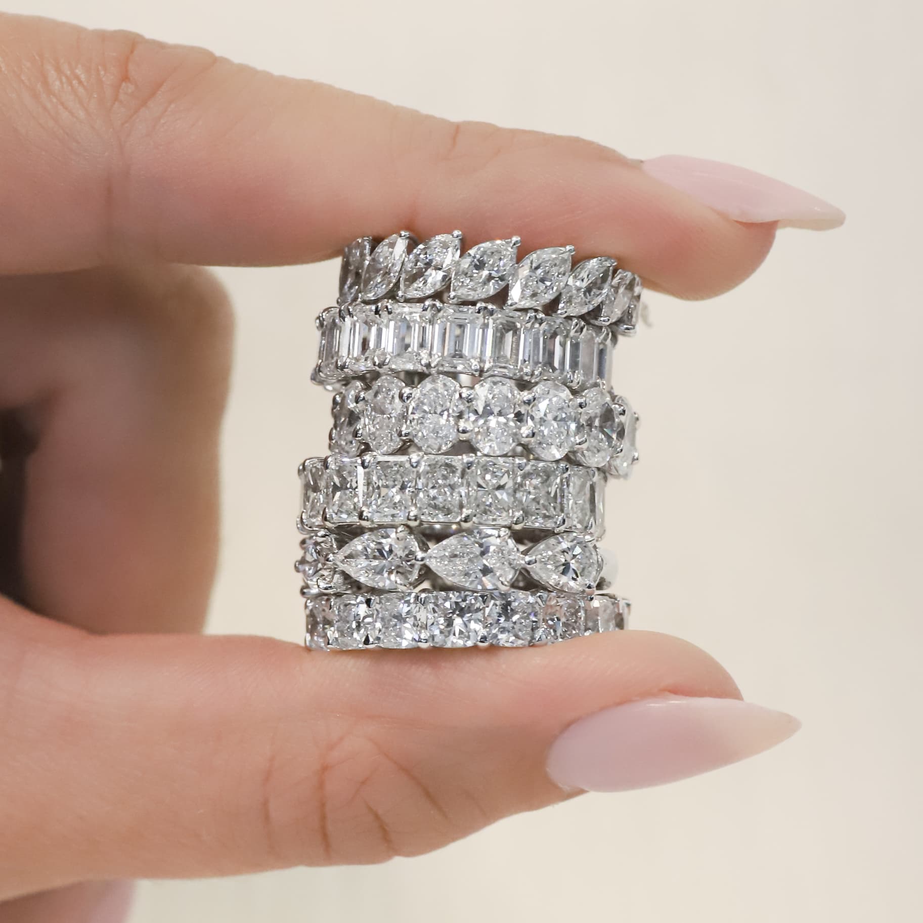 yellow gold pave diamond brushed metal wedding rings band set