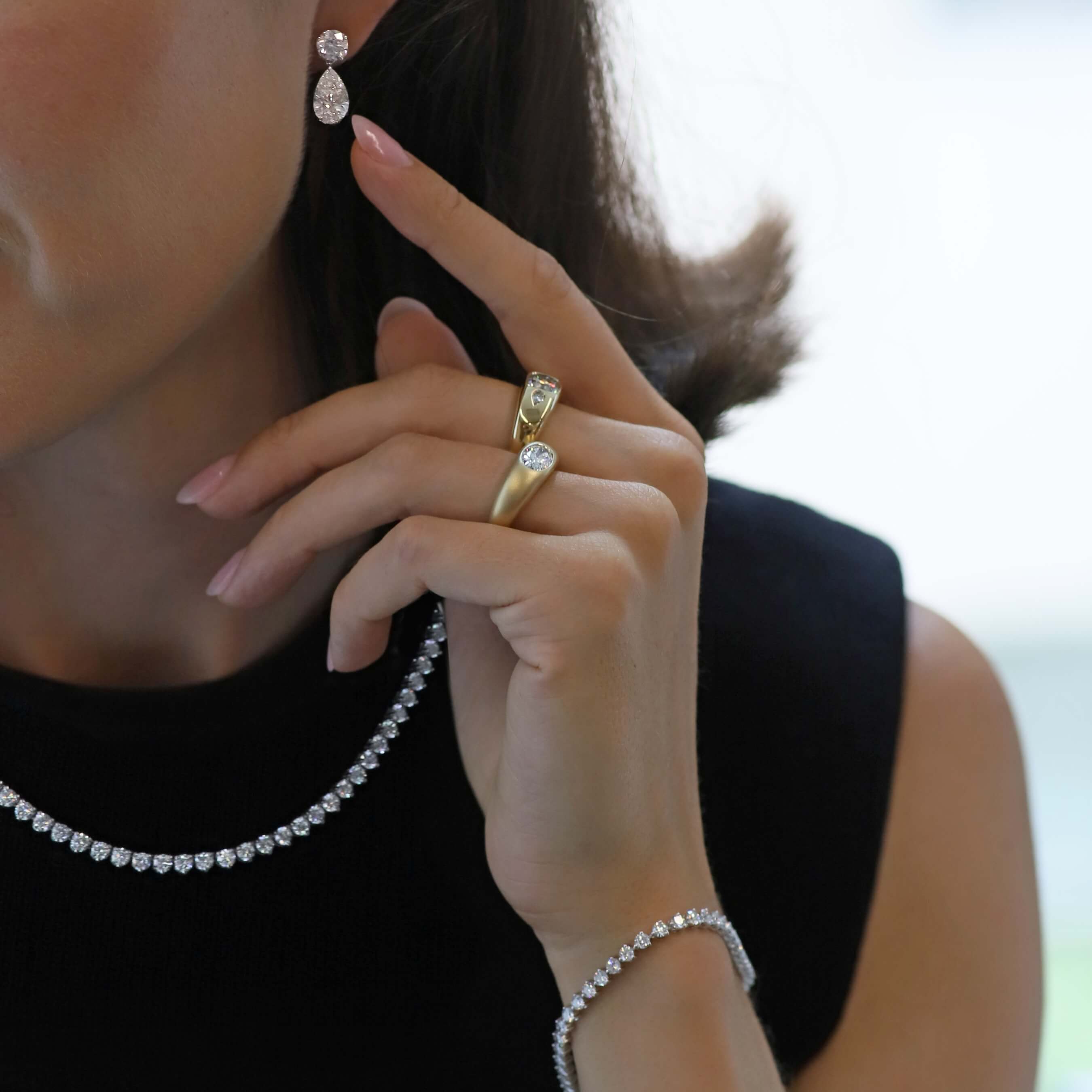 Woman Wearing Fine Jewelry.