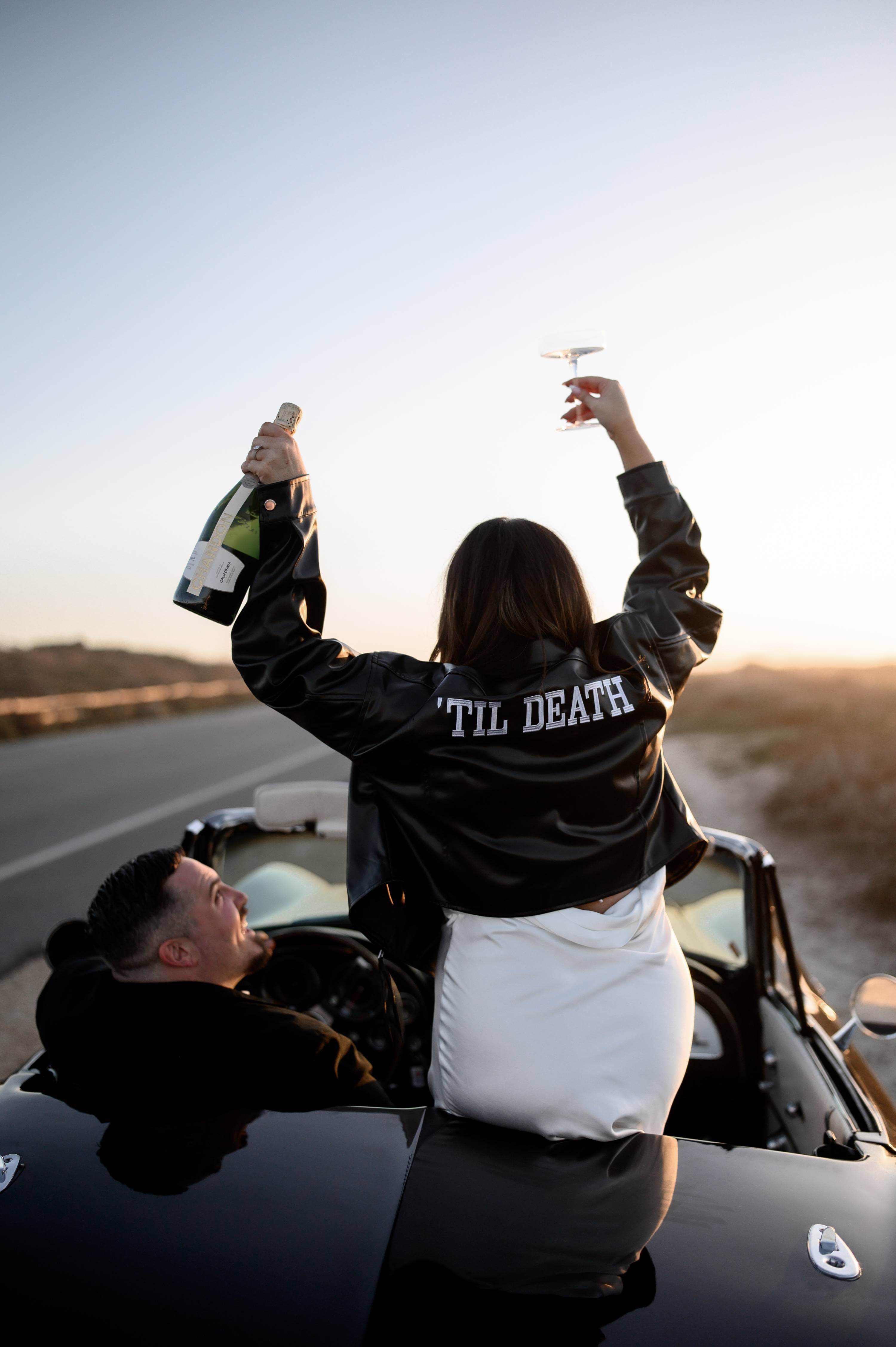 Engaged Couple With Arms Interlocked.