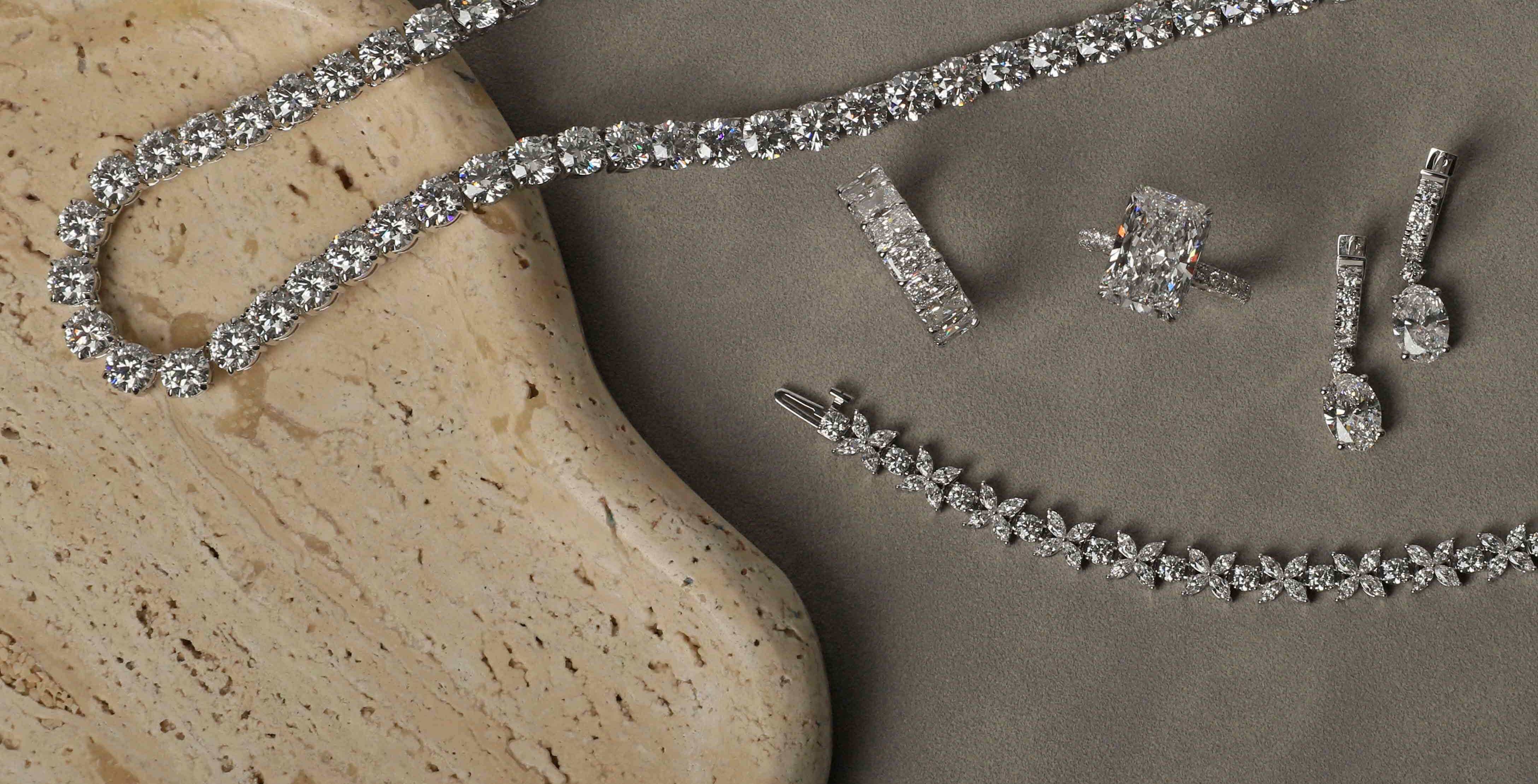 Lab Diamond Jewelry Display.