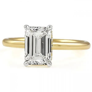4.20 Carat Emerald Cut Diamond Super Slim Engagement Ring | Emerald | by Lauren B Jewelry